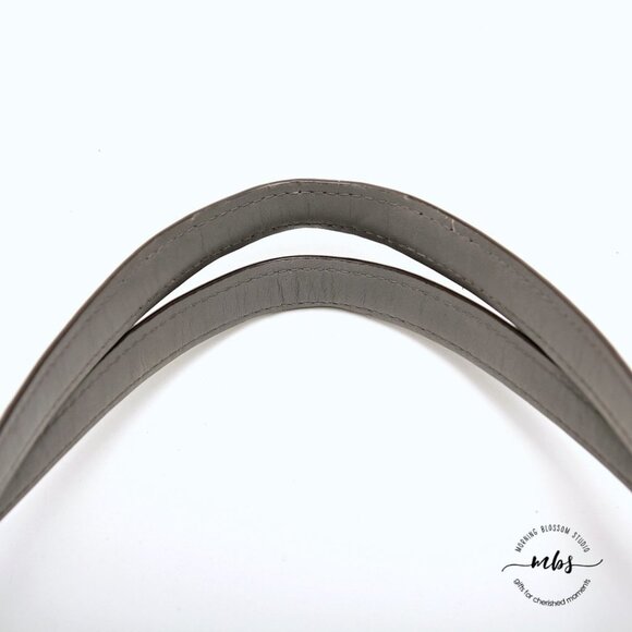 Coach Edie 42 Pebble Leather with Suede Sides Hobo Shoulder Bag Gray Tan - Picture 12 of 16